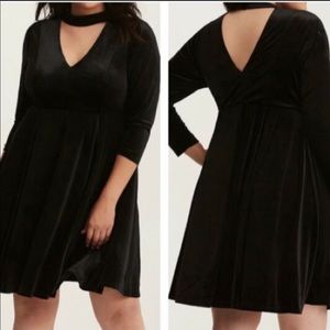 Torrid Size 2 Black Velvet Dress